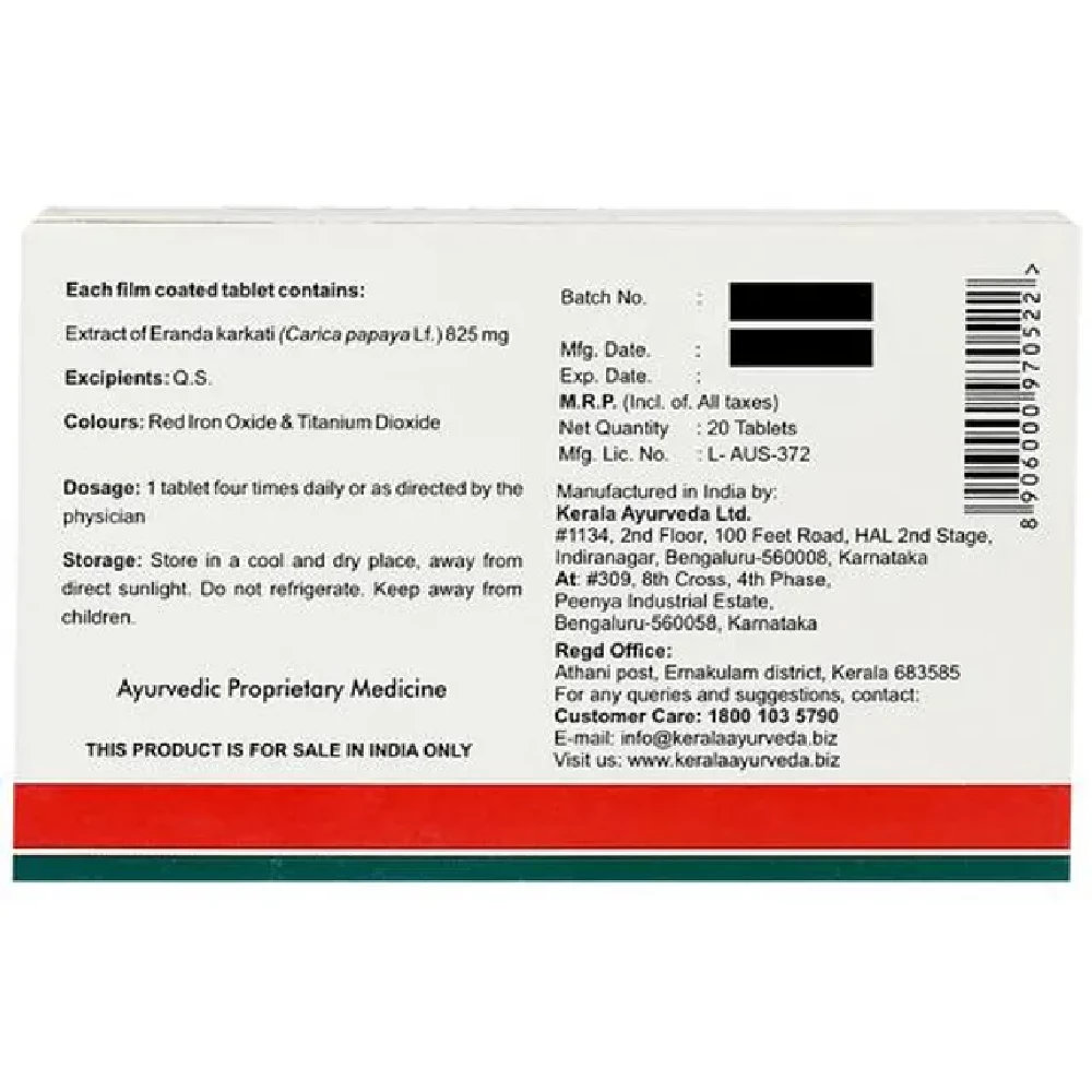 Kerala Ayurveda Caricin Tablet, 20 Tablets-3.webp